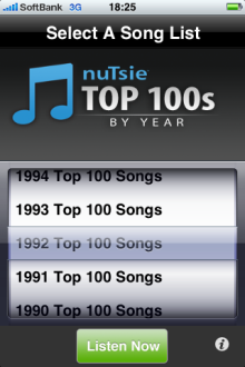 [メモ]iPhoneアプリ「Top100s by Year」