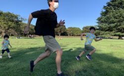 立川（昭和記念公園）で息子と娘と競争